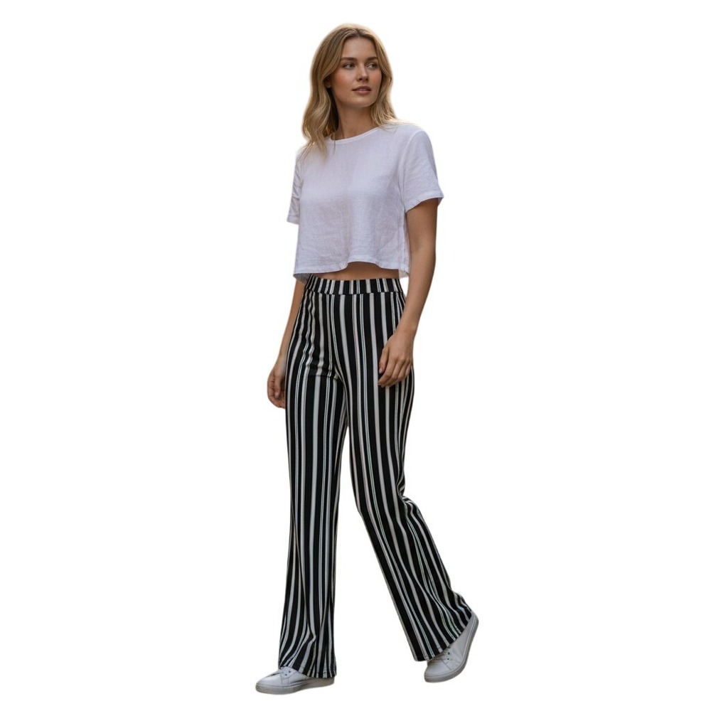 Fashion Nova‎ Island Girls Loose Pants Black & White Stripe